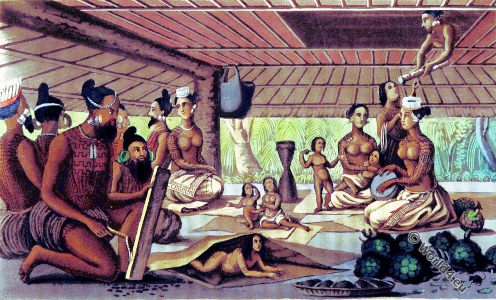 Radack Islands. Marshall Islands. Polynesia. Costumes. Architecture. Tattoo