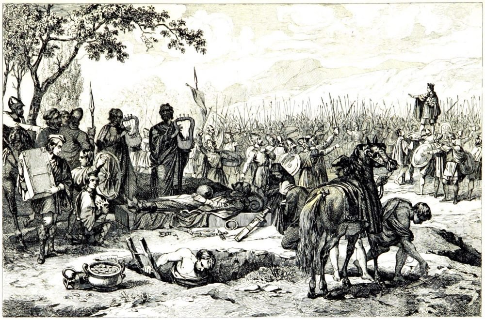 Funeral of Childéric. - Clovis proclaimed king of the Franks. Childéric,Clovis, Franks, Merovingian,kings