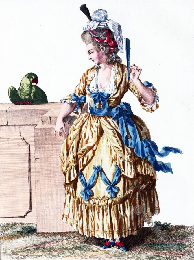 Robe la Diane. 18 me si cle la mode rococo