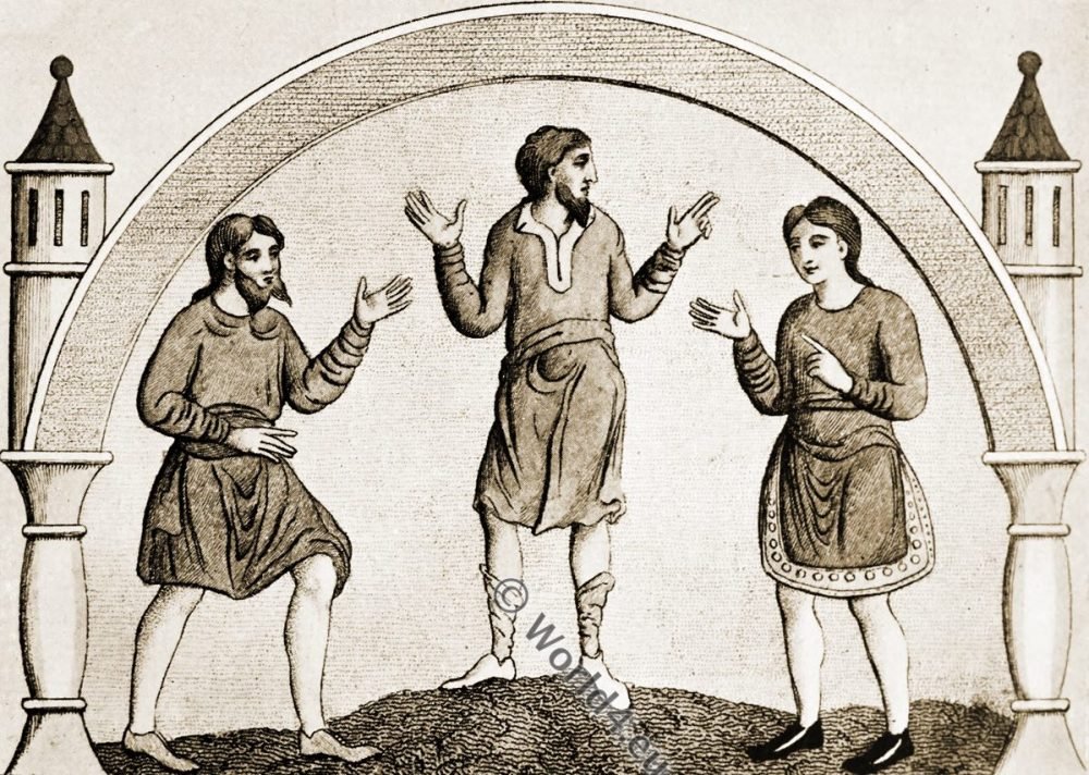 The Saxon tunica. England medieval fashion. Saxon tunica, Anglo-Saxon, costume, history, England medieval fashion
