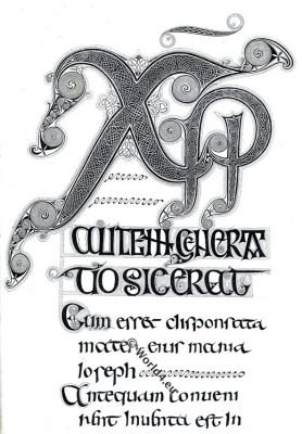 Calligraphy. Xth Century. Anglo-Saxon. Calligraphy, 10th Century, Anglo-Saxon,Evangéliaire latin