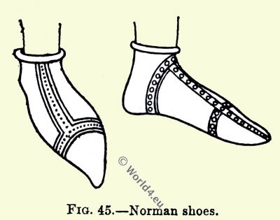 Norman, shoes, England, medieval fashion, 11th century costumes