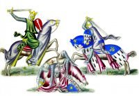Knights fighting, England 13th century, Middle ages, combat,Henry Shaw, armour