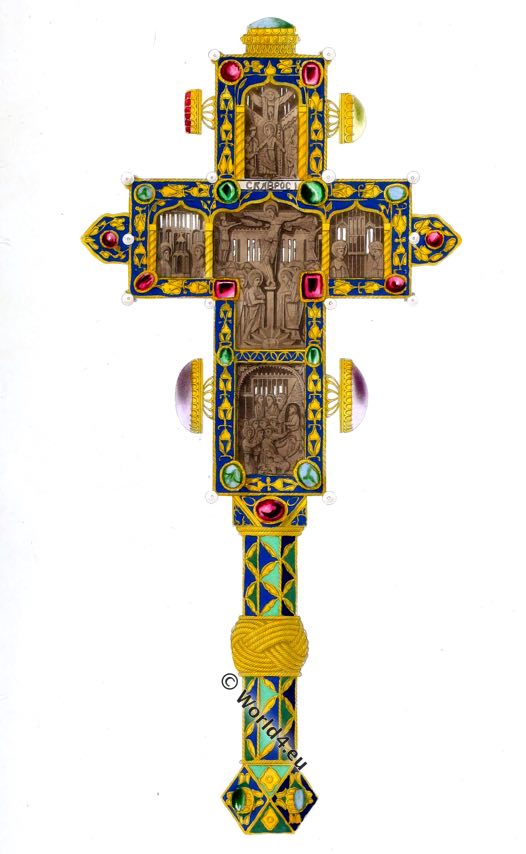 Byzantine Cross, Mount Athos, Henry Shaw,Christian,monasterie,Caracalla, Byzantine art