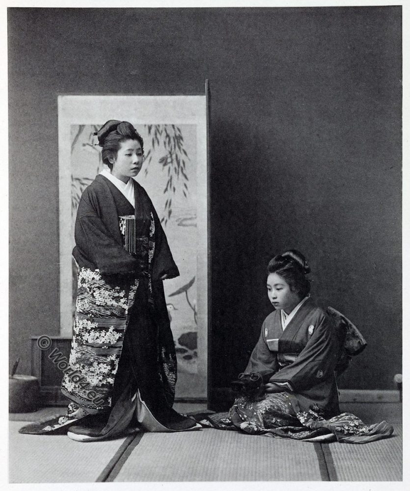 daughter, higher classes, Japan, historical, Kimono, costume, Kazuma Ogawa, Photographer,