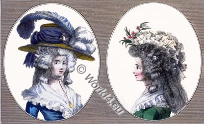 French, Coiffure, 18th century, Cabinet des Modes, rococo fashion history