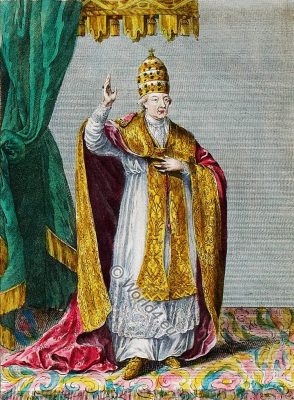 Pope Pius VI, costume, illustration, catholic, 18th, century, costume history
