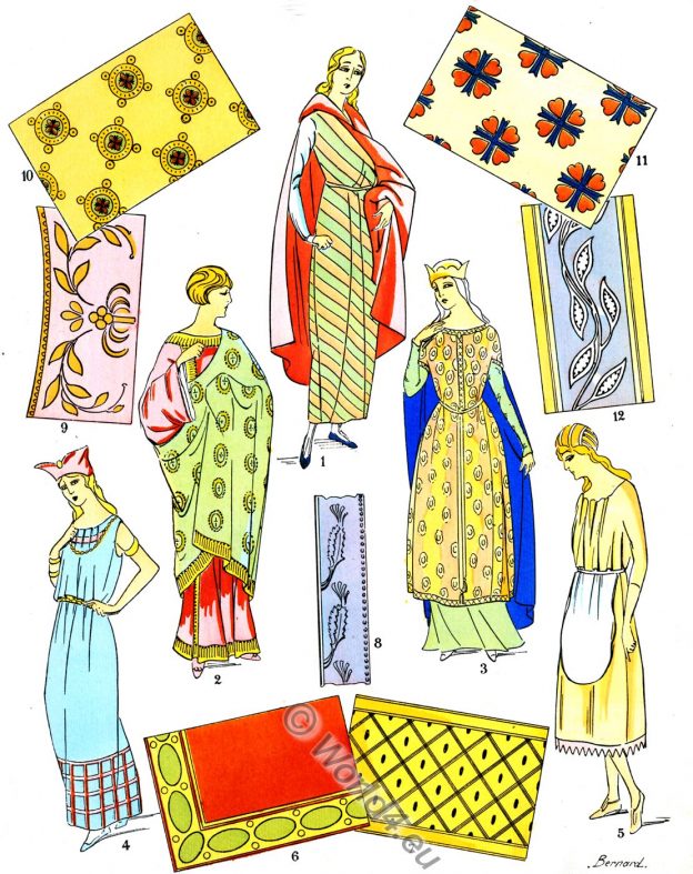 gaul, ancient, fabrics, merovingian,embroideries, fashion, history, Paul-Louis de Giafferri