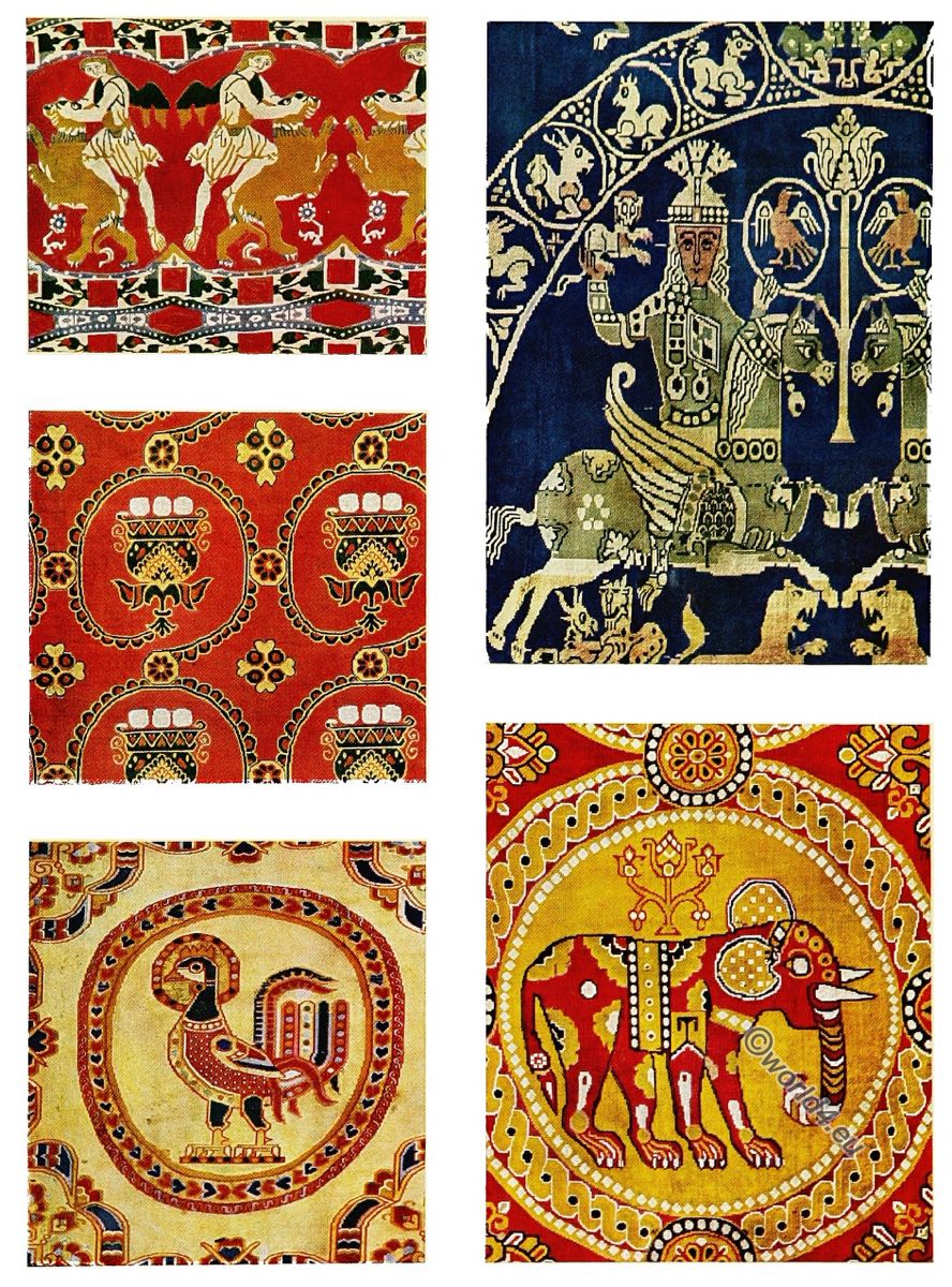 Antique Fabrics from Egypt. Coptic Silks. Silks from Alexandria.