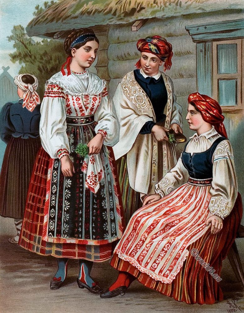 Lithuania, Folk, costumes, 19th century, Albert Kretschmer