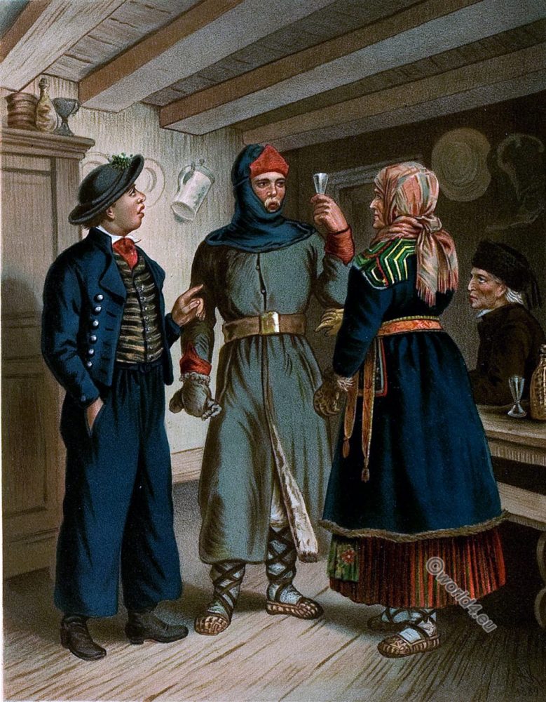 Lithuania, traditional folk, costumes, 19th century, Albert Kretschmer
