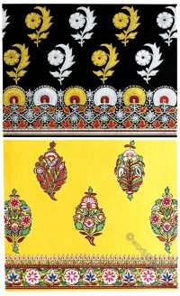 Indian embroidered satin stuff for dresses. Treasury of ornamental art.