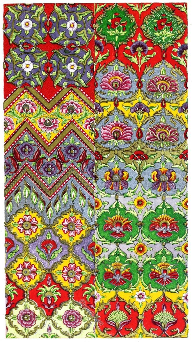 Oriental art, persia, Iran, design, fabric, ornaments