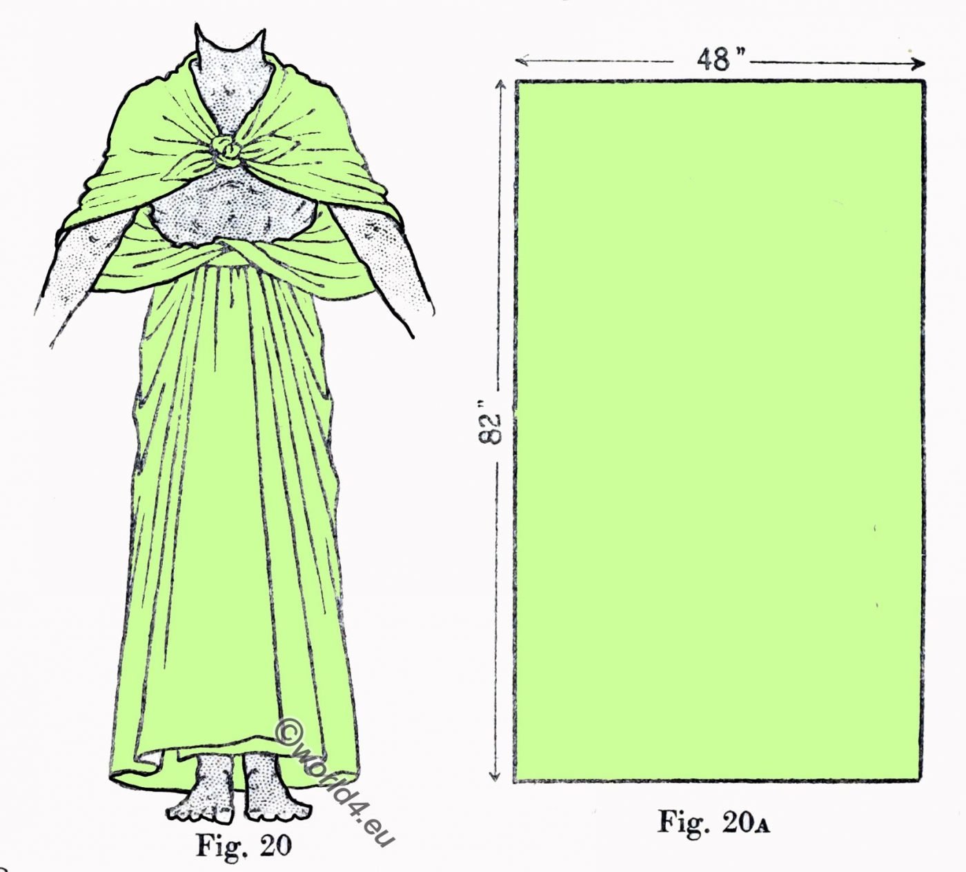 Ancient, Egyptian, costume, Draping, Cloak