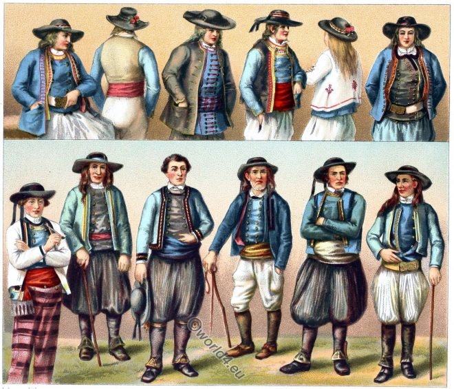 costumes, Brittany, Finistère, Bretagne, Châteauneuf-du-Faou, Carantec, Douarnenez, Quimper, Plonévez-Porzay, Scaër, Plogonnec, Langolen