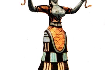 The Snake Goddess from Knossos. Priestess in Minoan Crete 2000 B.C.