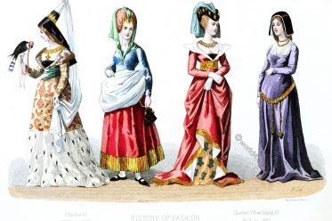 History, Fashion, France, Middle ages, costumes, hennin, gothic