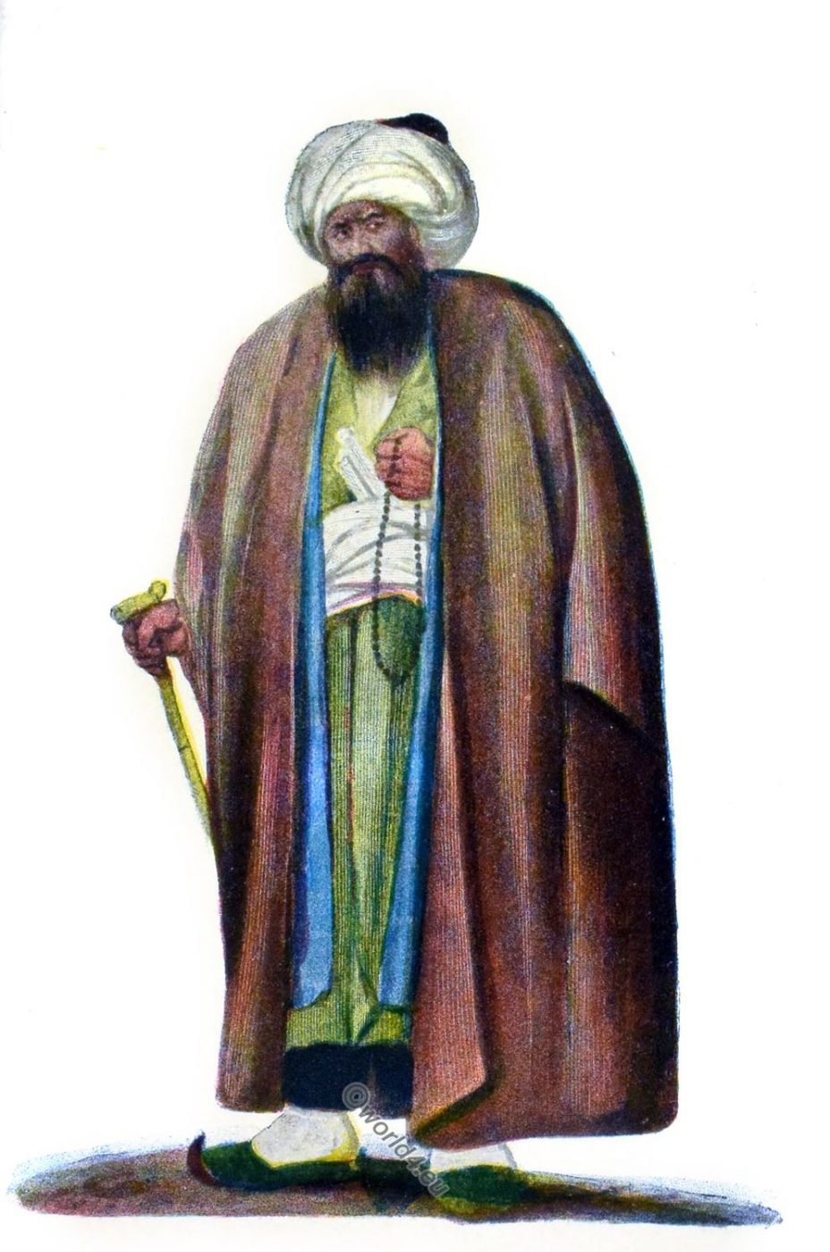 Mullah, Persia, Iran, Tesbih, rosary, costume, estékarè