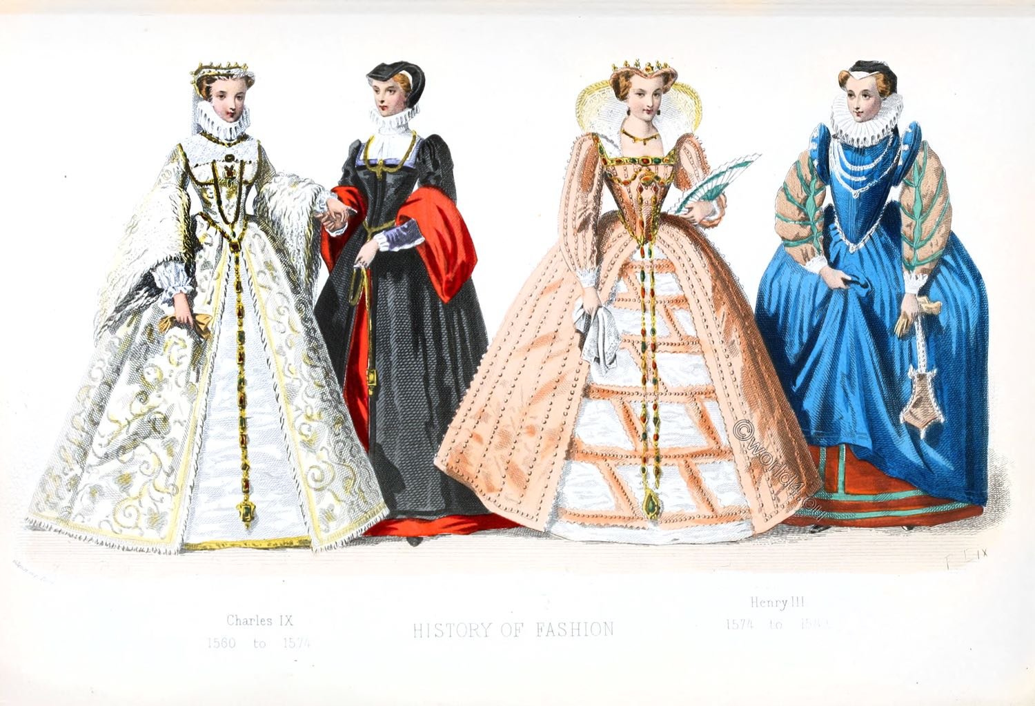 16th century costume and fashion history. European renaissance