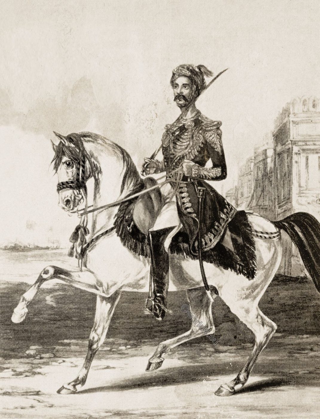 Hyderabad , officer, cavalry, India, 