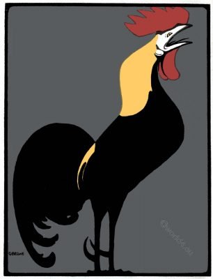 Gallic cock, Georg Belwe, Steglitzer Werkstatt, Moderne Reklame,