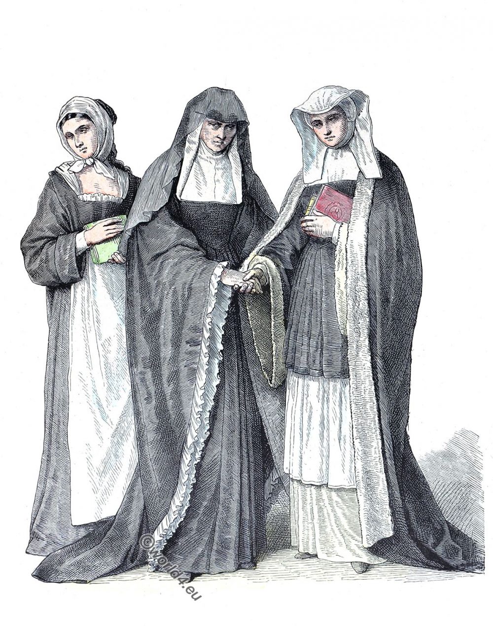 Types of nuns. Habit of different orders. Ecclesiastical Monastic orders.