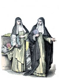 Types of nuns. Habit of different orders. Ecclesiastical Monastic orders.