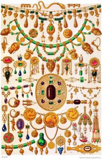 Etruscan Art. Jewels. Polychromatic ornament by Auguste Racinet.