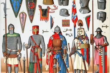 Flags, banners, standards, War costumes, Middle Ages, knights, armor, weapons