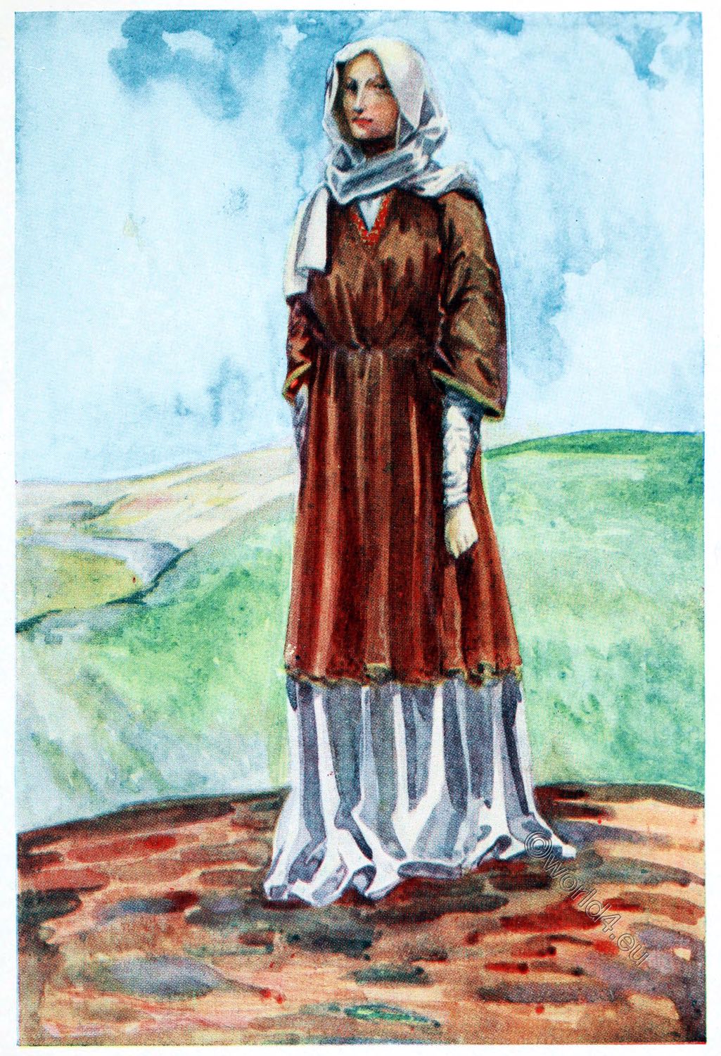 England, Norman, medieval, woman, costumes,