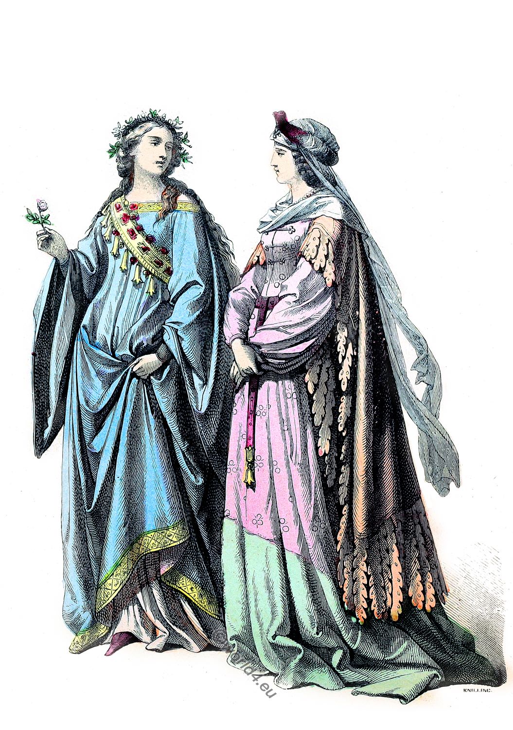 German, court, costumes,, middle ages, fashion