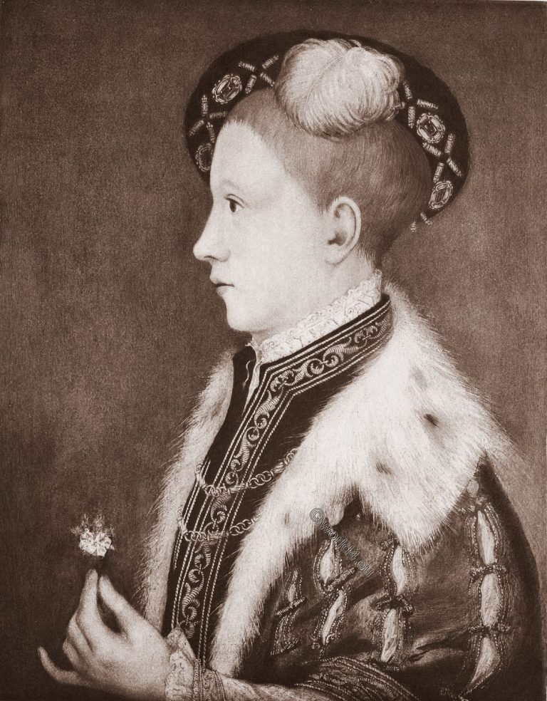 The english boy king Edward VI. Son of Henry VIII. The Tudor.