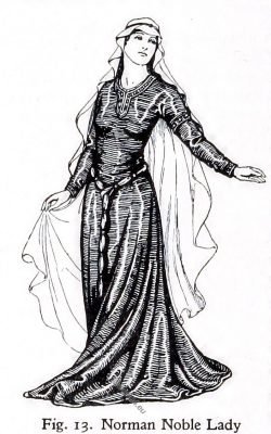 Norman, Noble, Lady, costume, 11th, century, fashion, middle ages