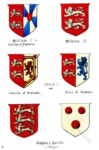 The armorial bearings of the Monarchs of The Royal House of Normandy.