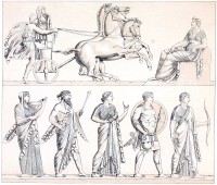 A quadriga. Greek-Roman Gods. The ancient greek-roman culture.