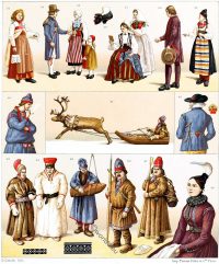 Scandinavian costumes from Sweden, Iceland and Lapland.