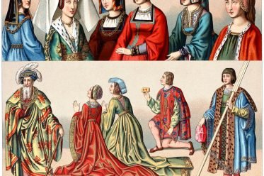 Auguste Racinet, French, bourgeois, clothing, fashion, costumes, renaissance, middle ages,
