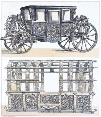 Transport wagons, coaches and carriages in 16th and 17th century.