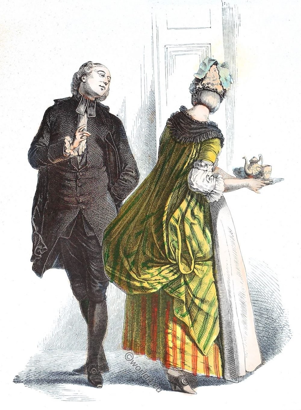 French fashion and costume history of the 18th century. Era of the Rococo.