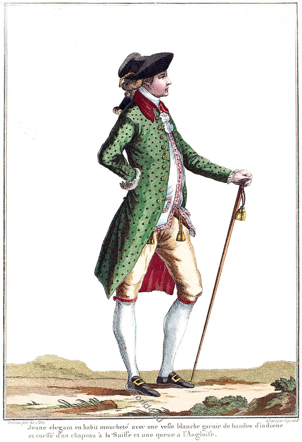 Man in tailcoat à la Anglaise. Galerie des Modes et Costumes Français.