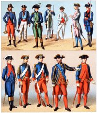 Royal and Republican Navy uniforms. France 18th century.