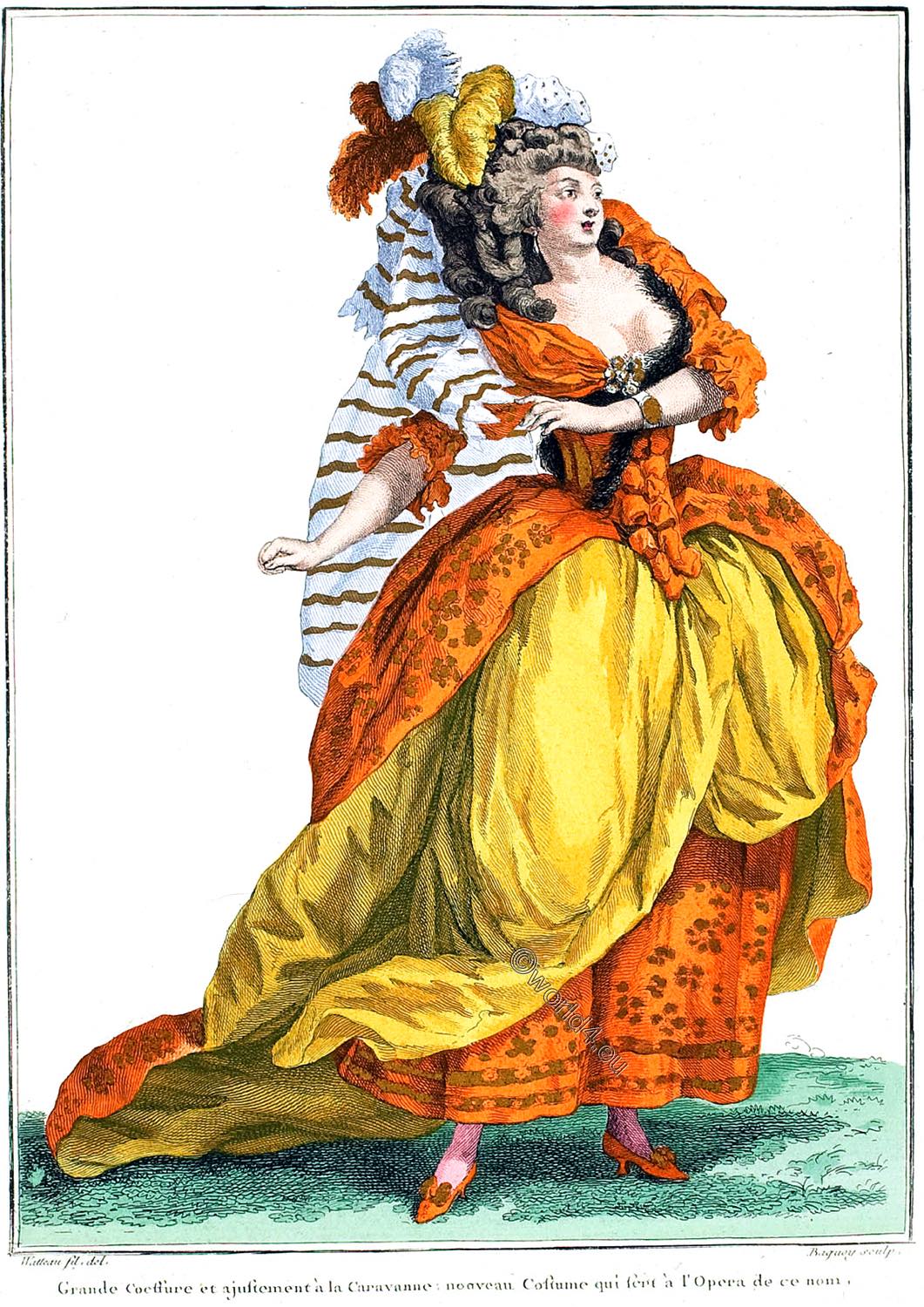 coeffure, Caravanne, Costume, Opera, Rococo, France, fashion,
