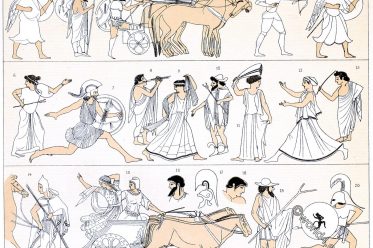 Etruscans, Etruria, costumes, clothing, dress, carriage, culture, Auguste Racinet