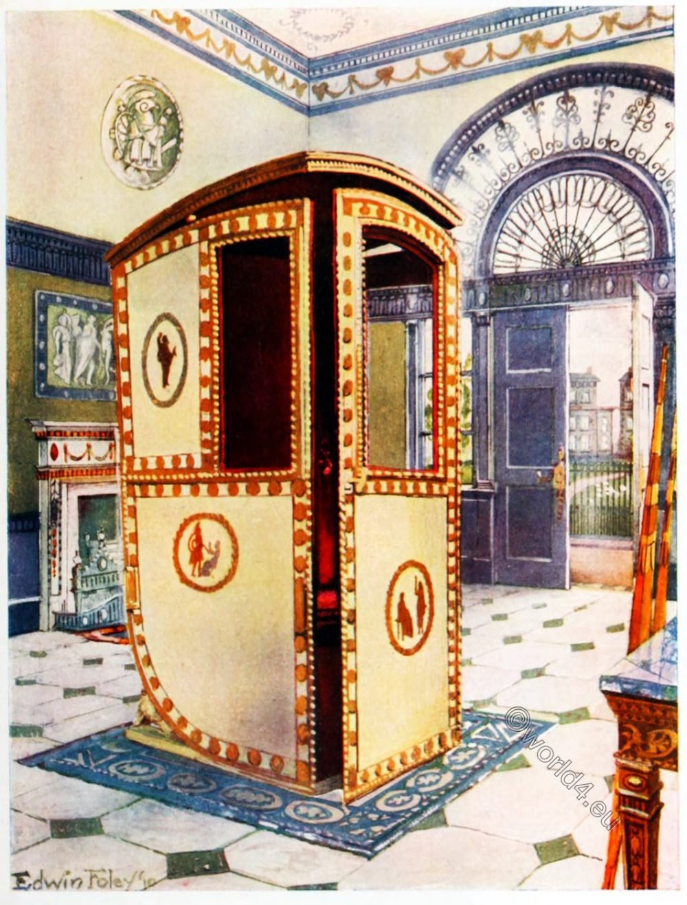 Sedan Chair. Designed by the Brothers Adam. England 1776.