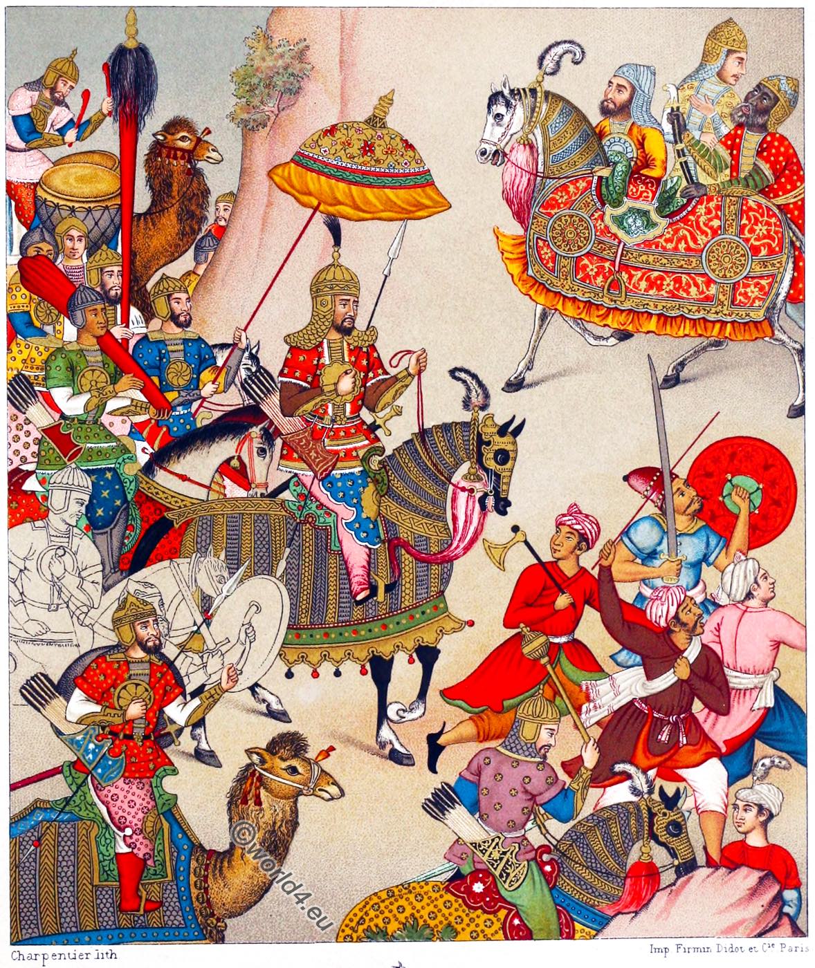 India, Grand Mogul, Babur, campaign, War, costumes