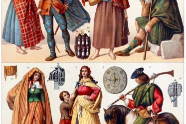 mountain, dwellers, Scotland, national, costumes, weapons, clans,