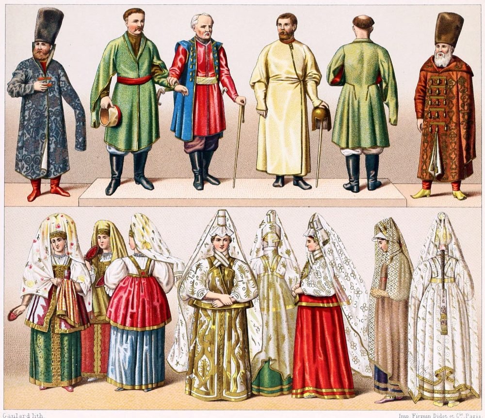 Russian Women's, Boyars, Cossacks and Nobility costumes.