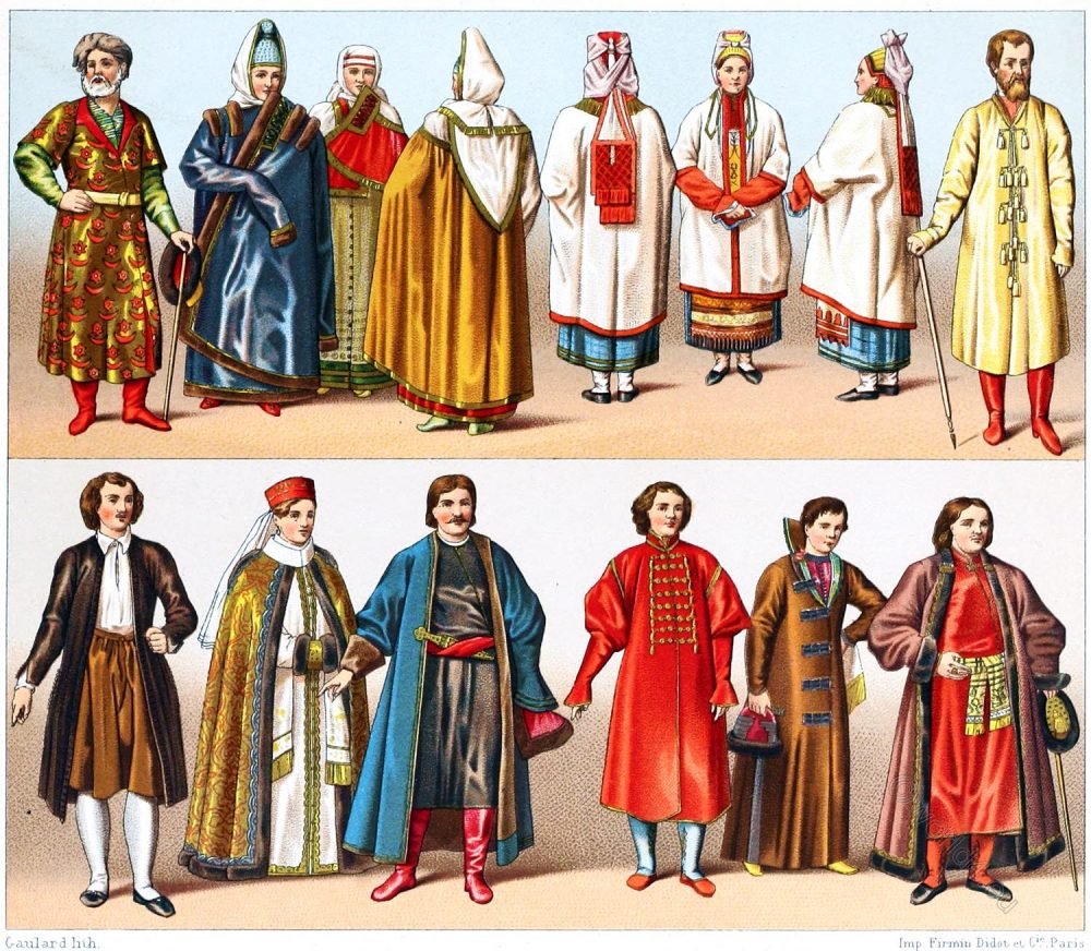 Russian Women's, Boyars, Cossacks and Nobility costumes.