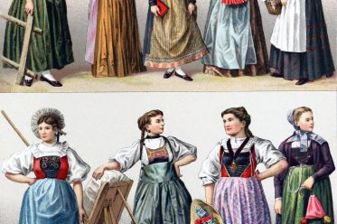 Swiss, cantons, traditional, costumes,