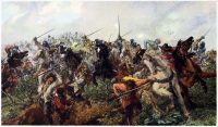 The English Civil War. The Battle of Marston Moor on 2 July 1644 .